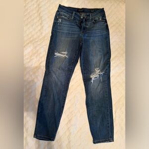 Judy Blue Dark Wash Distressed Skinny Jeans
